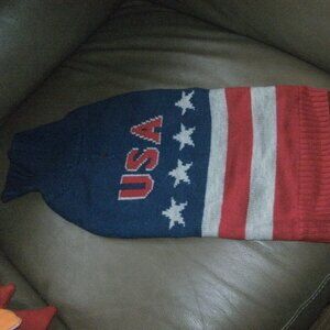 Bailey & Bella dog costume Knit Turtleneck USA Sweater Blue Red & Gray size M